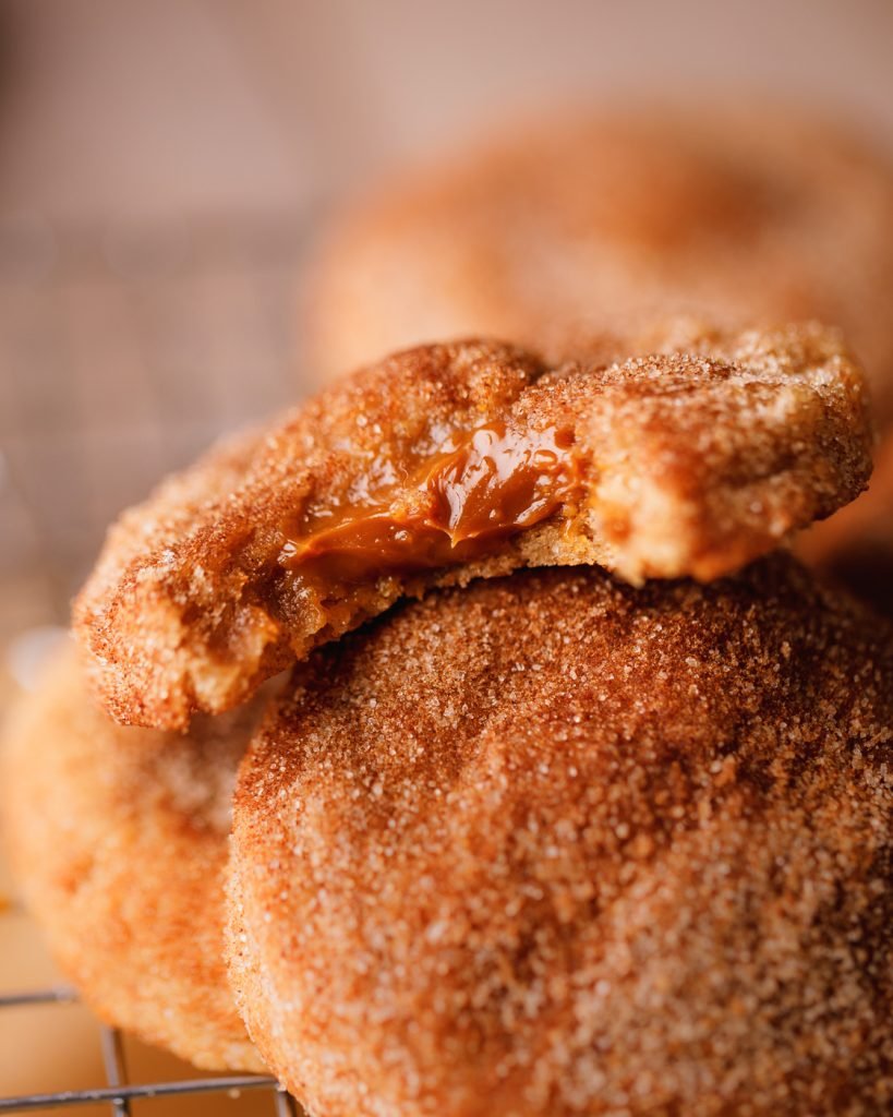 Churrolicious caramel churro cookies dusted with cinnamon sugar from Buckin' Baker