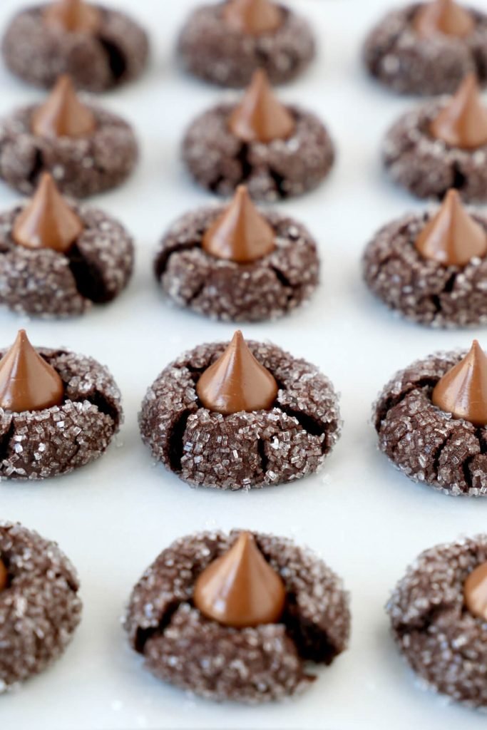 Choco Kisses chocolate cookies topped with chocolate kisses from Buckin' Baker