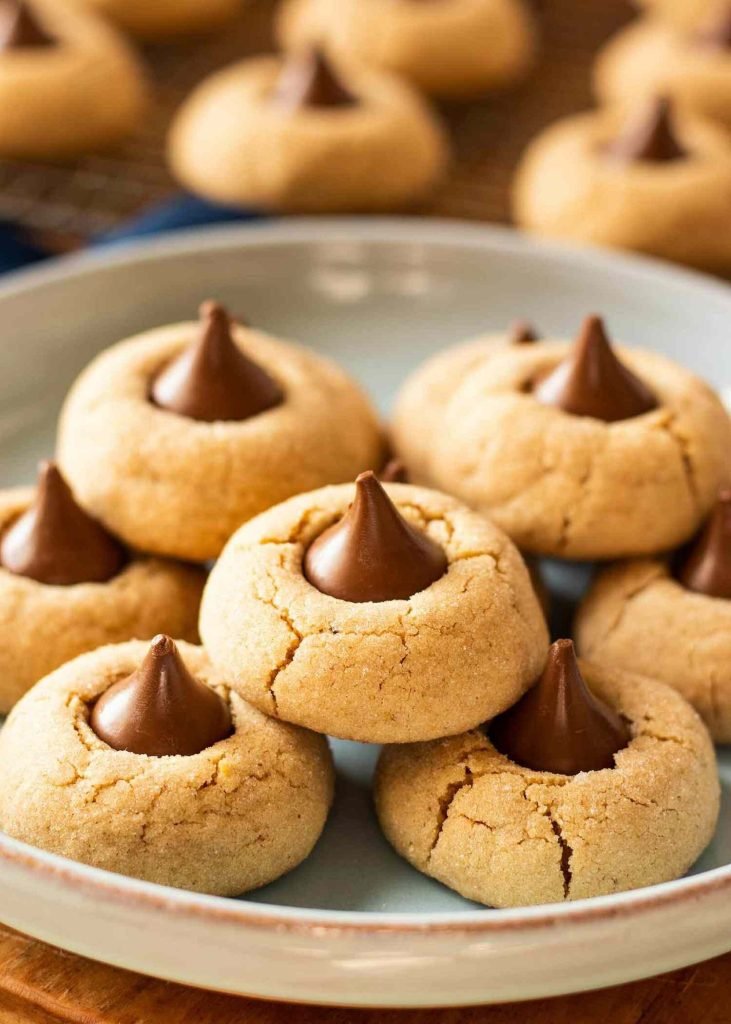 Kiss & Tell peanut butter cookies with chocolate kisses from Buckin' Baker